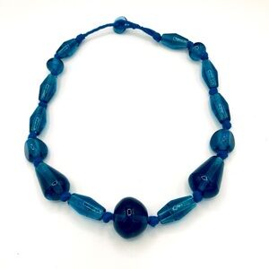 Vintage Blue Glass Necklace